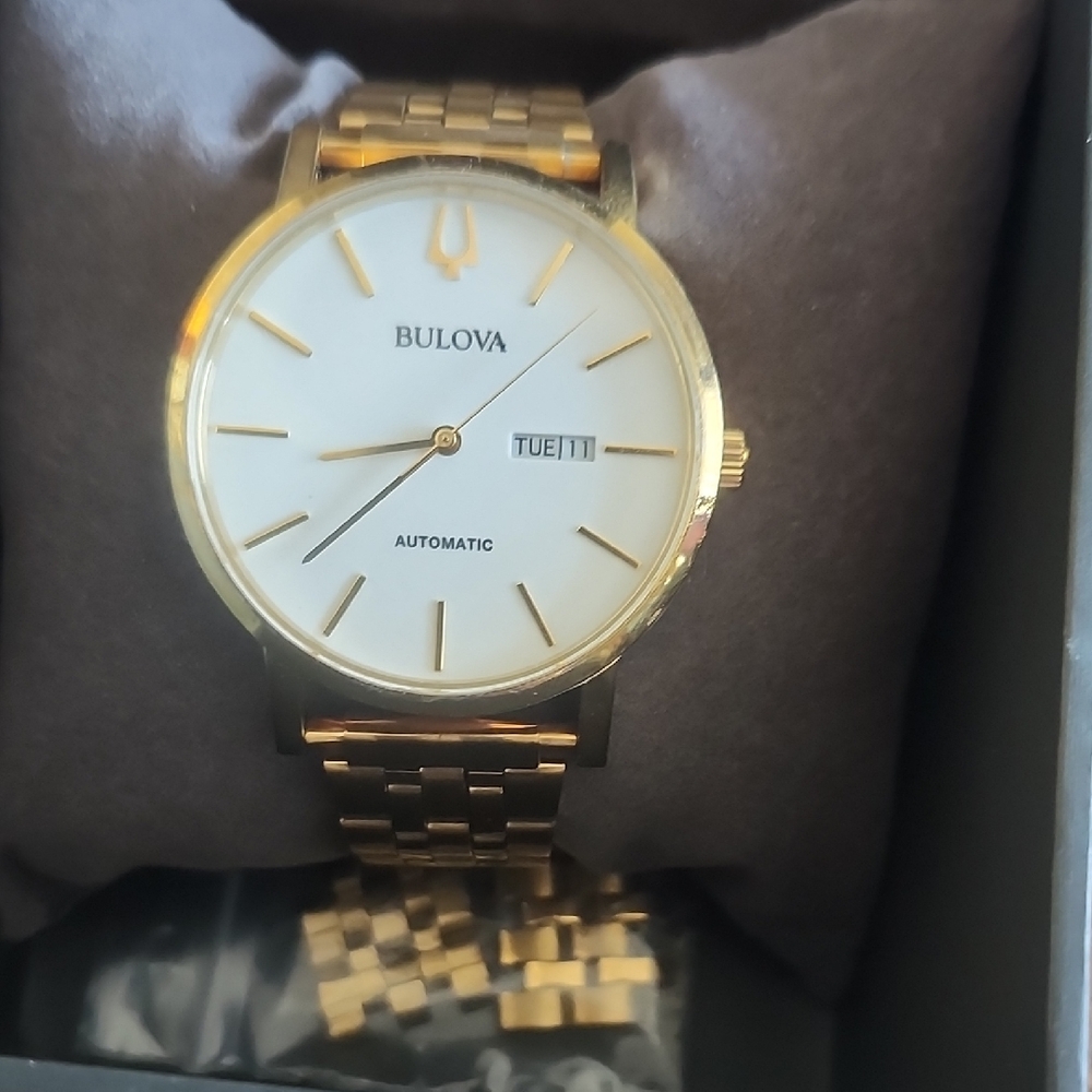 Bulova Gold and White Men's Automatic Watch